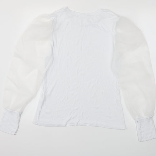 Preworn Womens White   Basic T-Shirt Size L