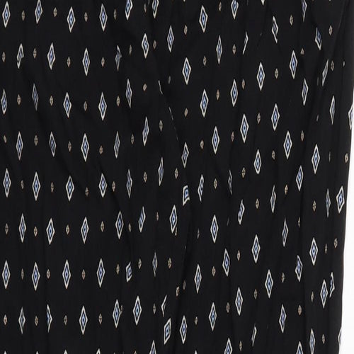 New Look Womens Black Argyle/Diamond  Jogger Trousers Size 10 L27 in - Stretch waistband