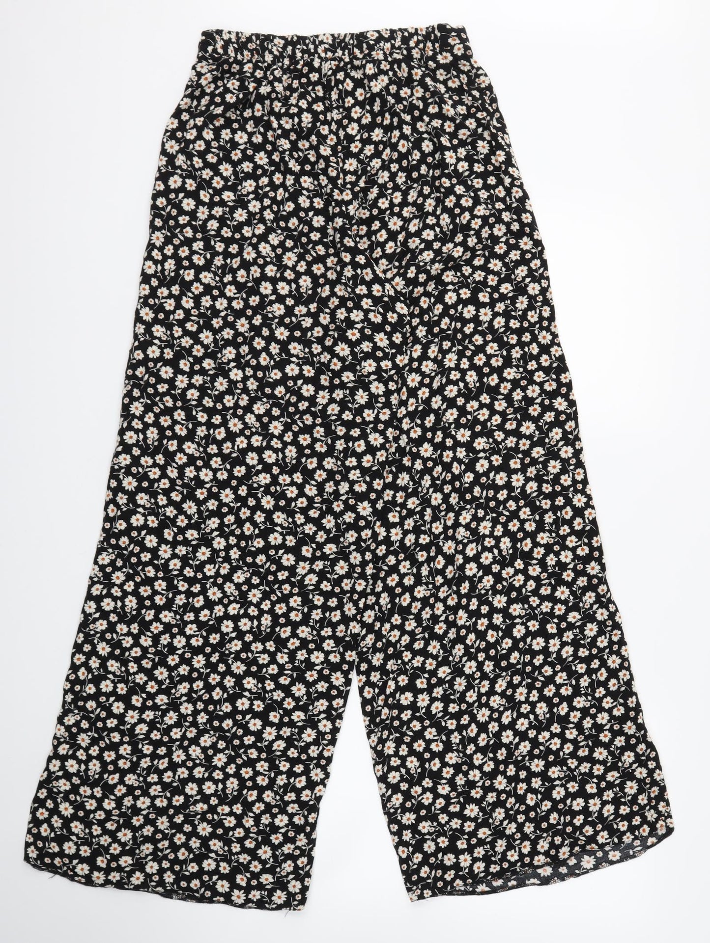 New Look Womens Black Floral  Trousers  Size 10 L28 in - Stretch waistband