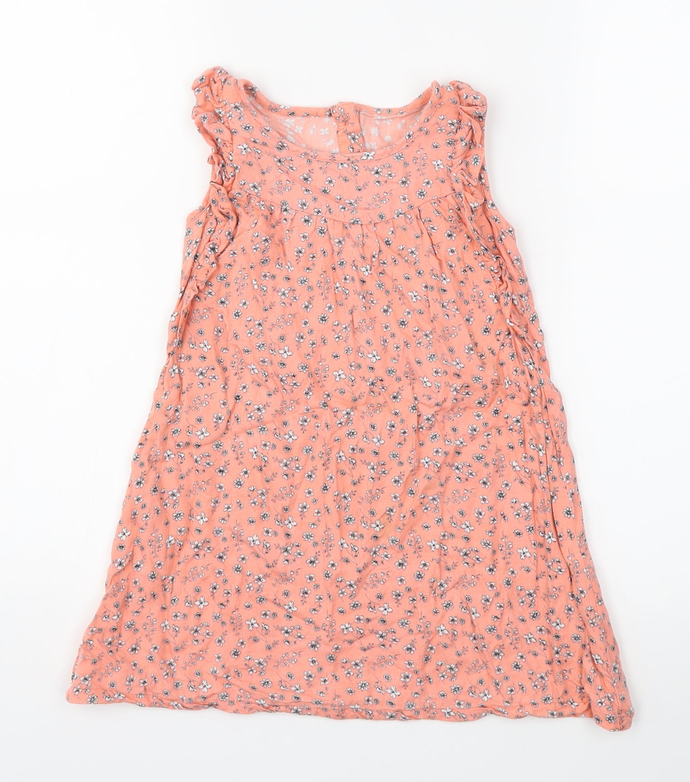 Matalan Girls Orange Floral  Fit & Flare  Size 4-5 Years