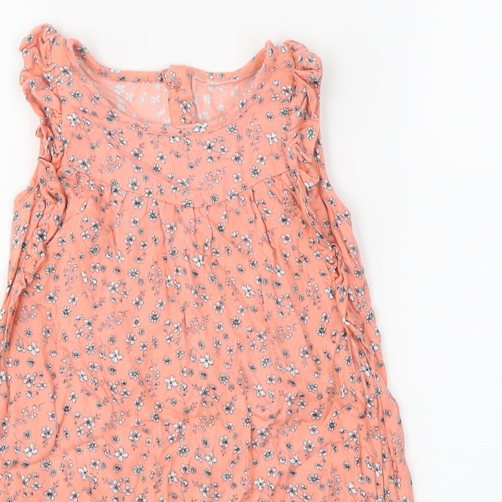 Matalan Girls Orange Floral  Fit & Flare  Size 4-5 Years