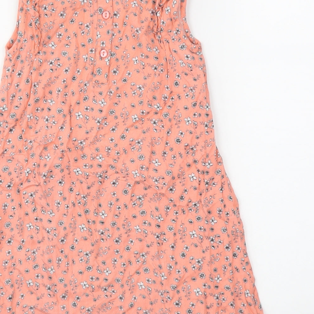 Matalan Girls Orange Floral  Fit & Flare  Size 4-5 Years