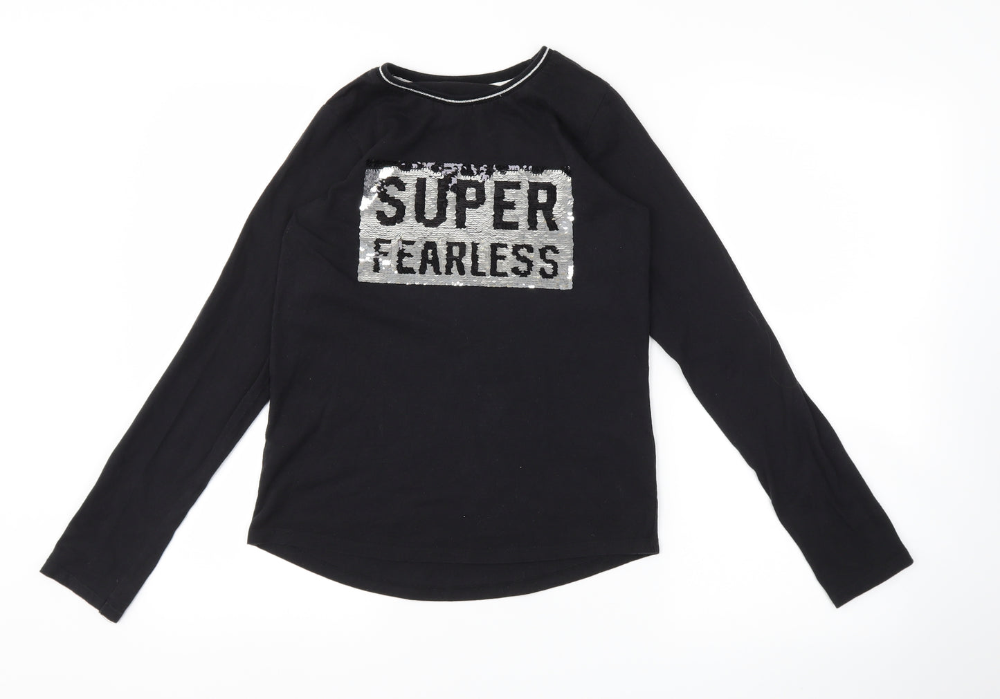 Nutmeg Girls Black   Basic T-Shirt Size 12-13 Years