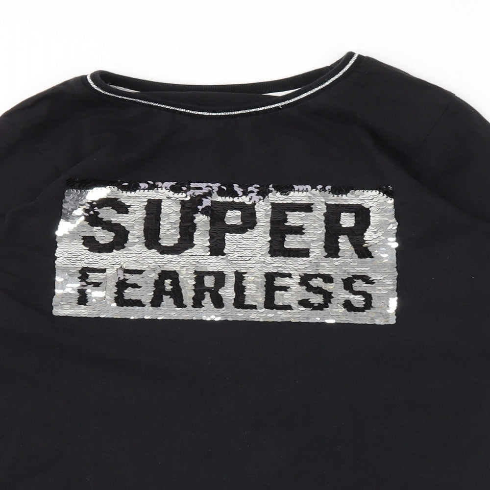 Nutmeg Girls Black   Basic T-Shirt Size 12-13 Years