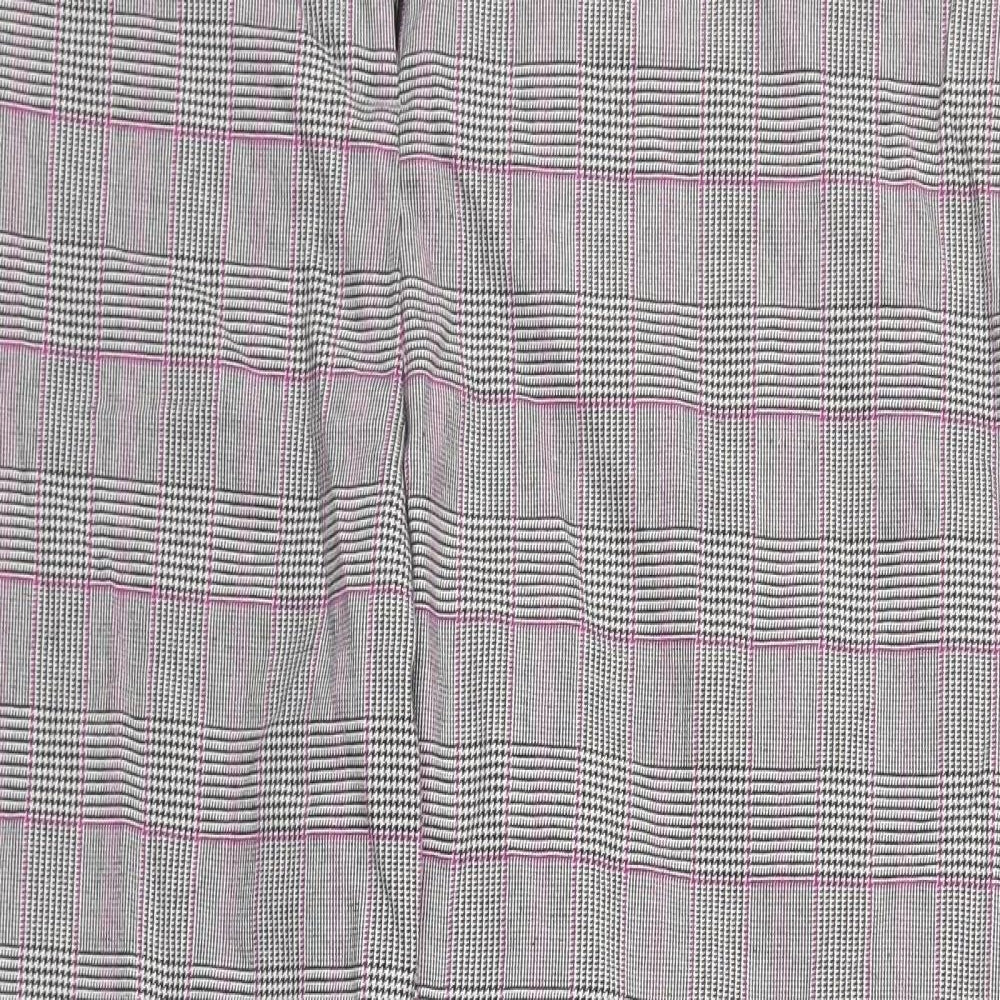 Bonmarché Womens Grey Check  Trousers  Size 18 L27 in