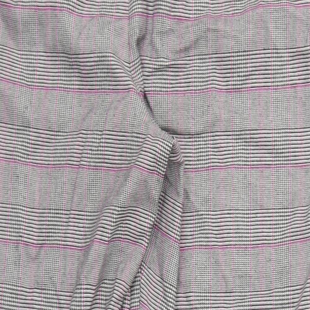 Bonmarché Womens Grey Check  Trousers  Size 18 L27 in