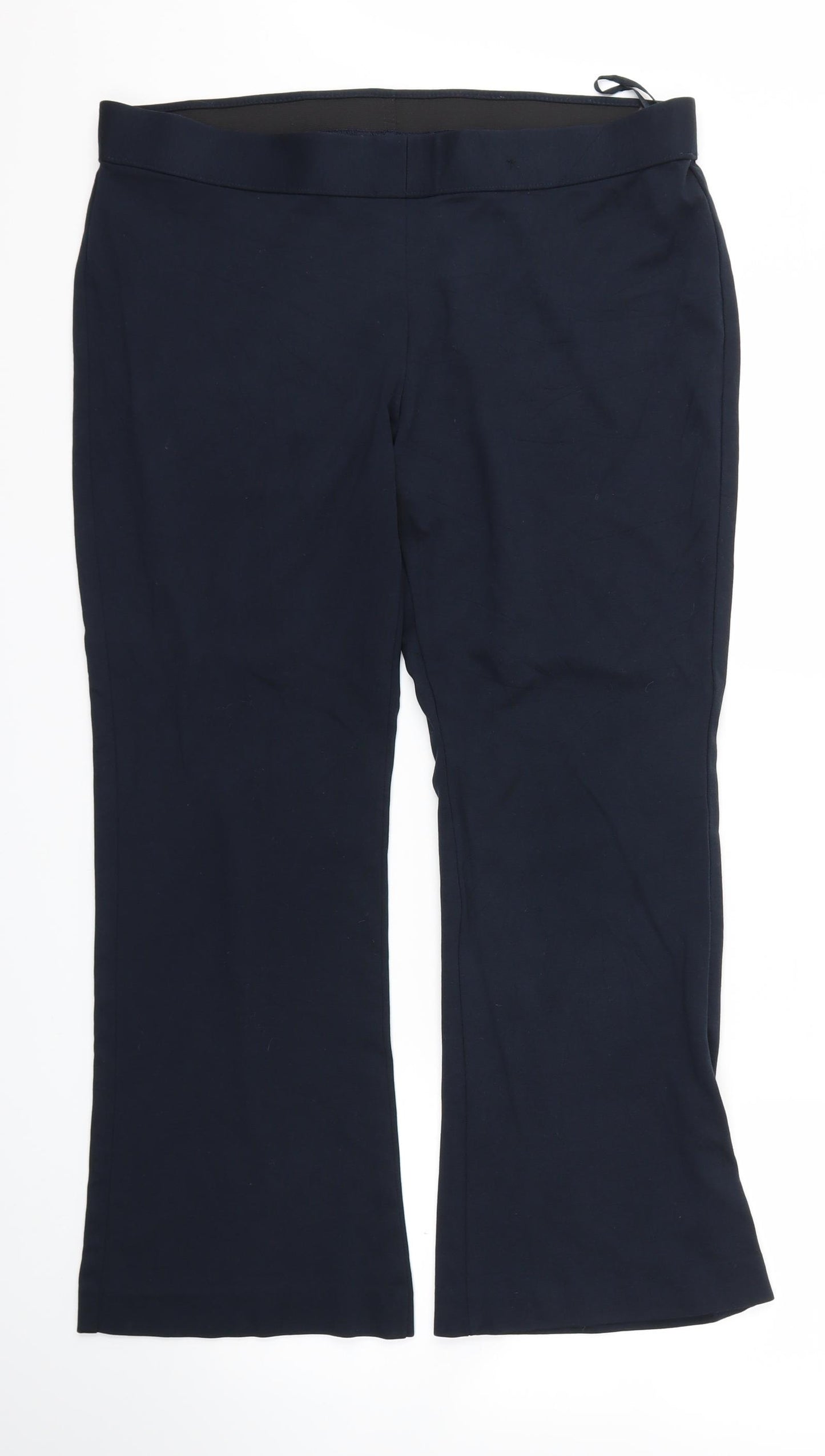 m&s Womens Blue   Trousers  Size 18 L27 in - stretch waistband