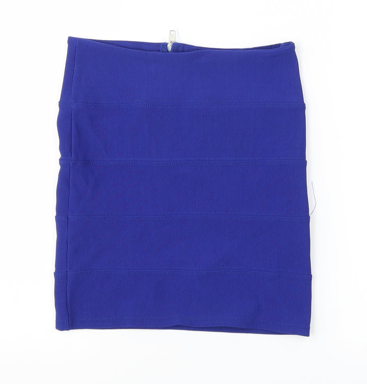 Boohoo Womens Blue A-Line Skirt Size 8