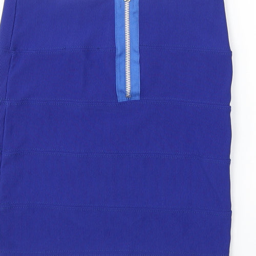 Boohoo Womens Blue   A-Line Skirt Size 8