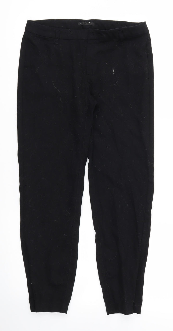 Sisley Womens Black   Trousers  Size 8 L25 in