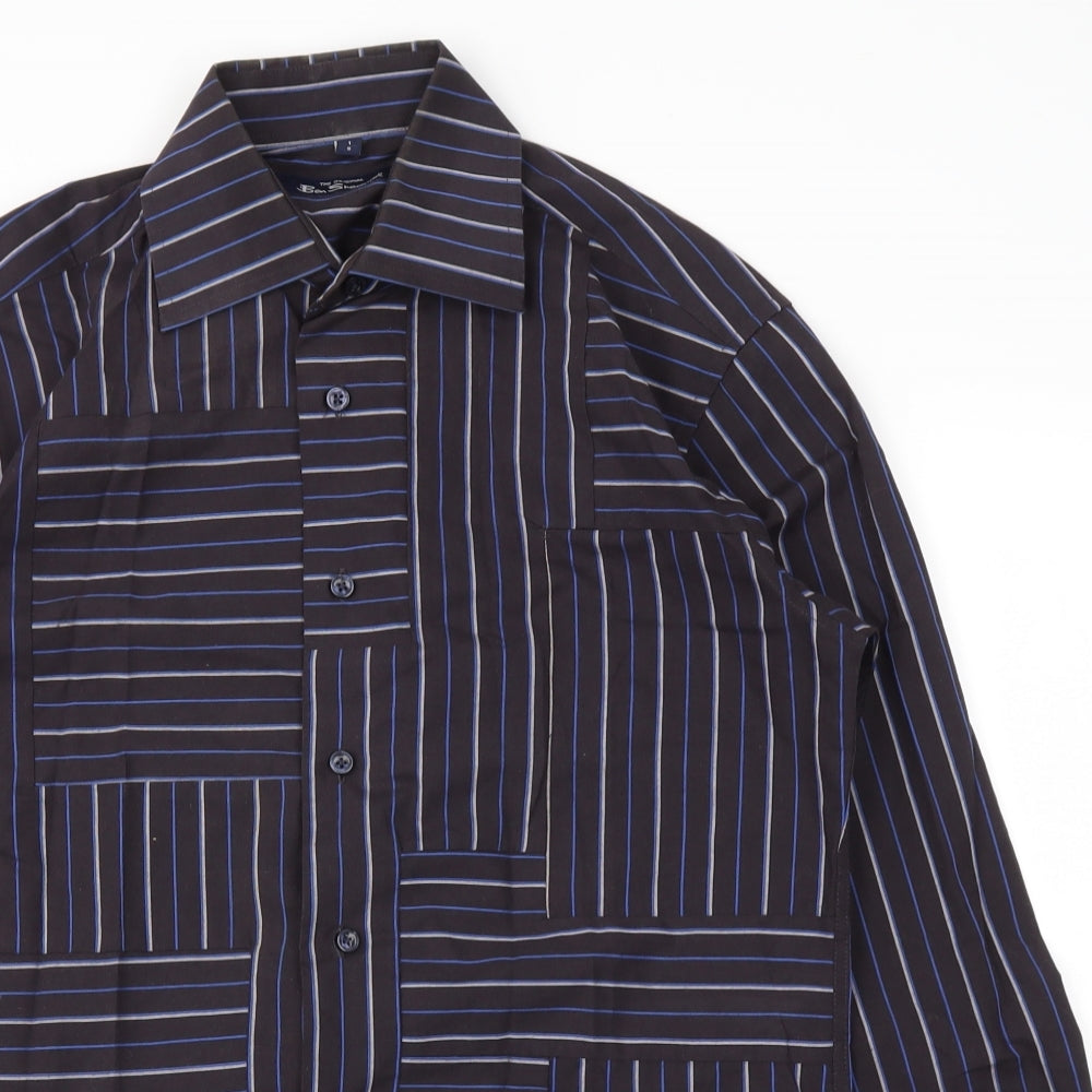 Ben Sherman Mens Black Striped   T-Shirt Size S