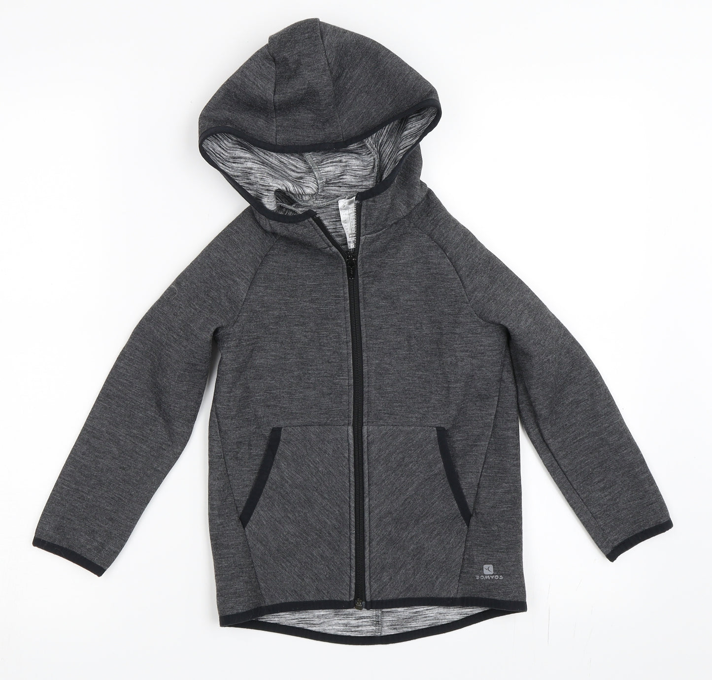 DECATHLON Boys Grey   Full Zip Hoodie Size 5 Years