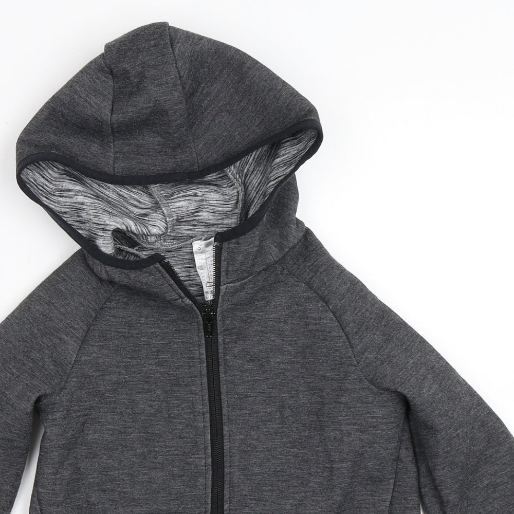 DECATHLON Boys Grey   Full Zip Hoodie Size 5 Years