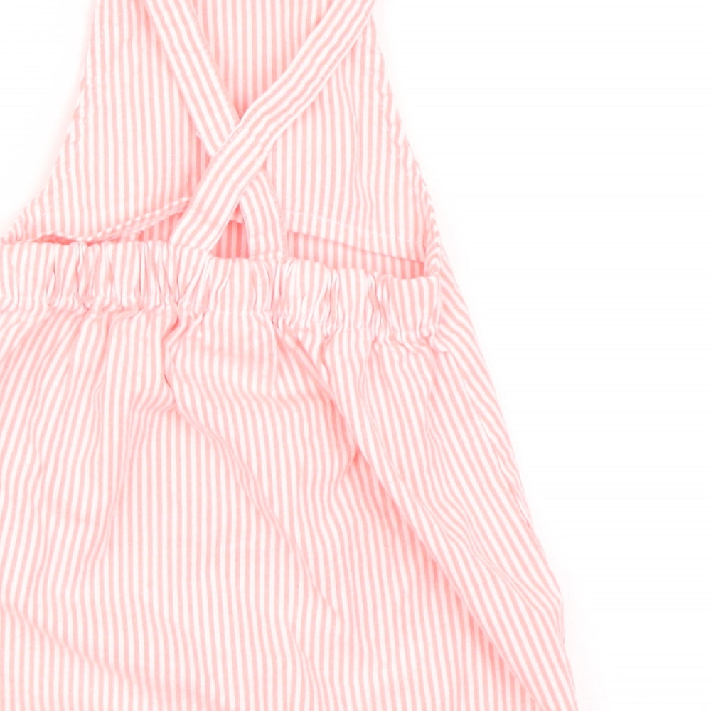 NEXT Girls Orange Striped  Romper One-Piece Size 6-9 Months