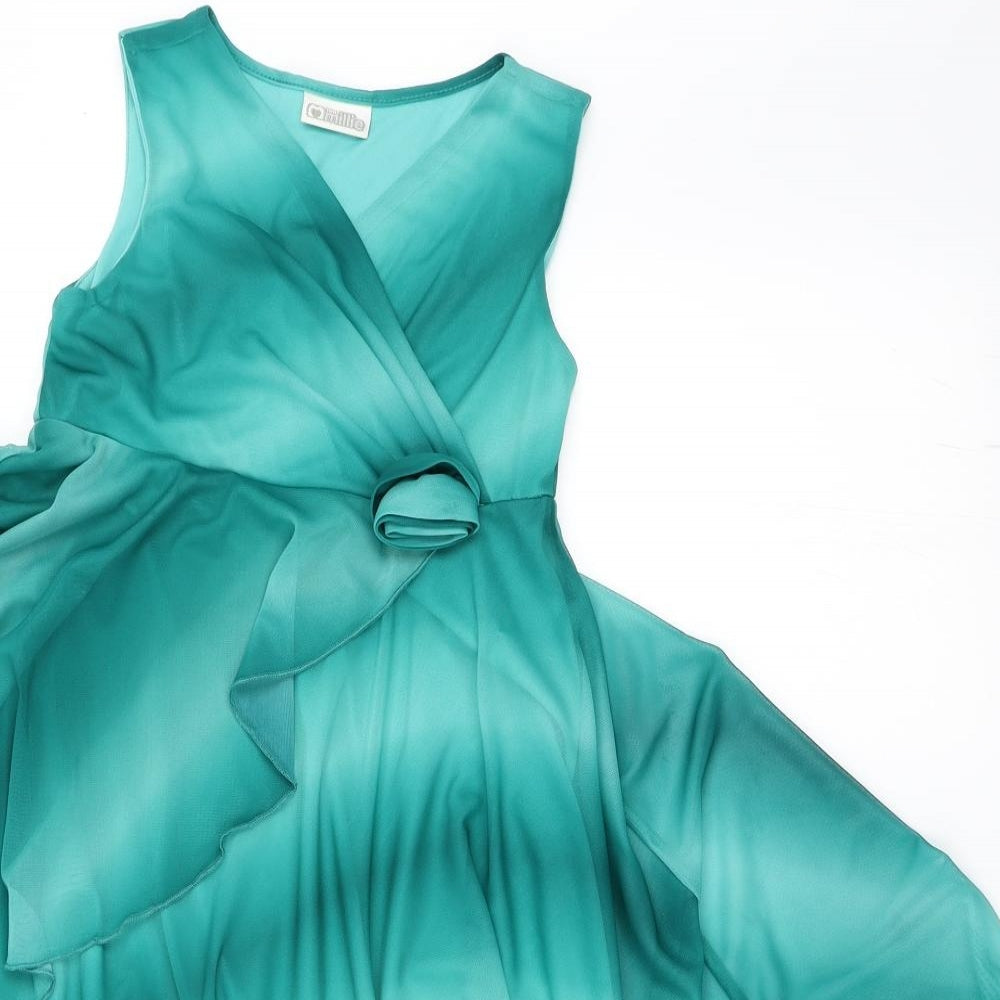 Sweet Millie Girls Green   Skater Dress  Size 10 Years