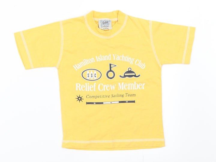Serious Stuff Boys Yellow   Basic T-Shirt Size 12 Months  - Sailing