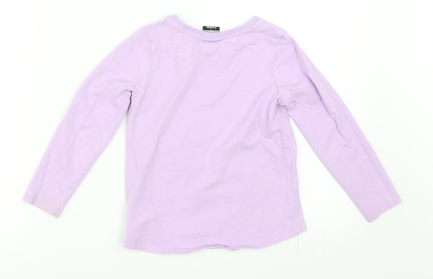 George Girls Purple   Basic T-Shirt Size 4-5 Years  - Disney Frozen