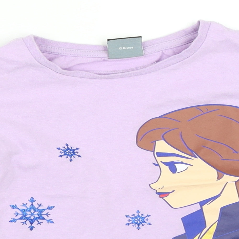 George Girls Purple   Basic T-Shirt Size 4-5 Years  - Disney Frozen