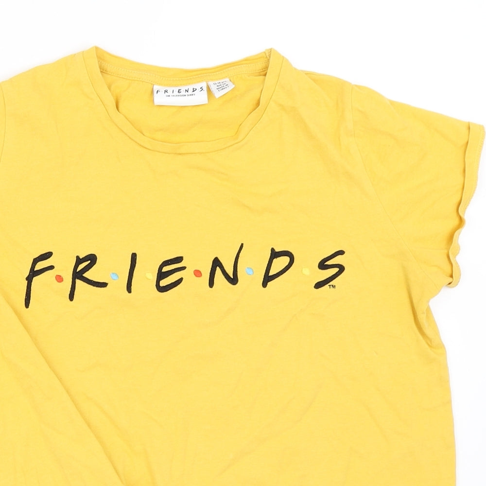 Primark Girls Yellow   Basic T-Shirt Size 13-14 Years  - Friends