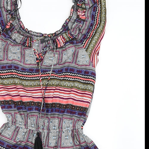 Atmosphere Womens Blue Geometric  Playsuit One-Piece Size 8