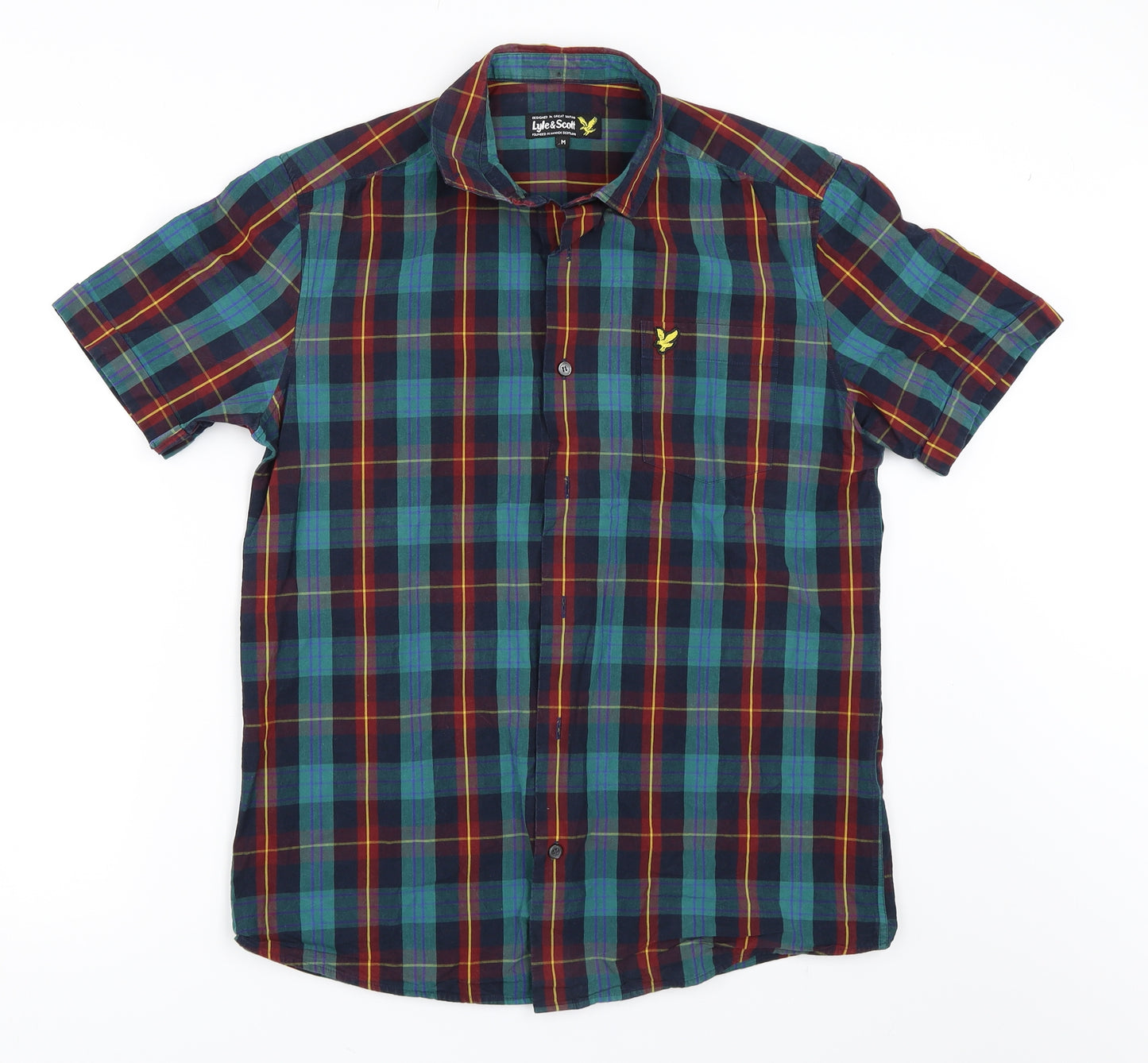 Lyle & Scott Mens Blue Check   Button-Up Size M