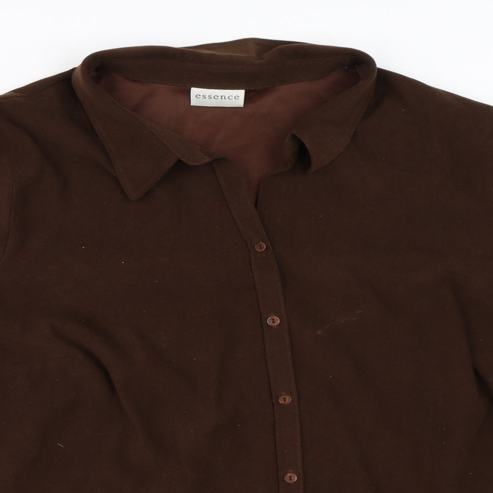 essence Womens Brown   Basic Button-Up Size 30