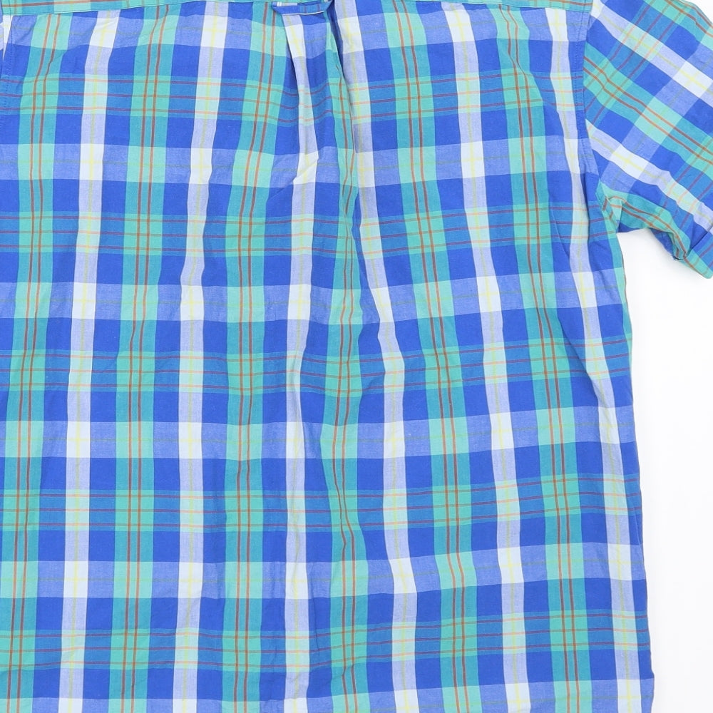 Lyle & Scott Mens Blue Check   Button-Up Size M