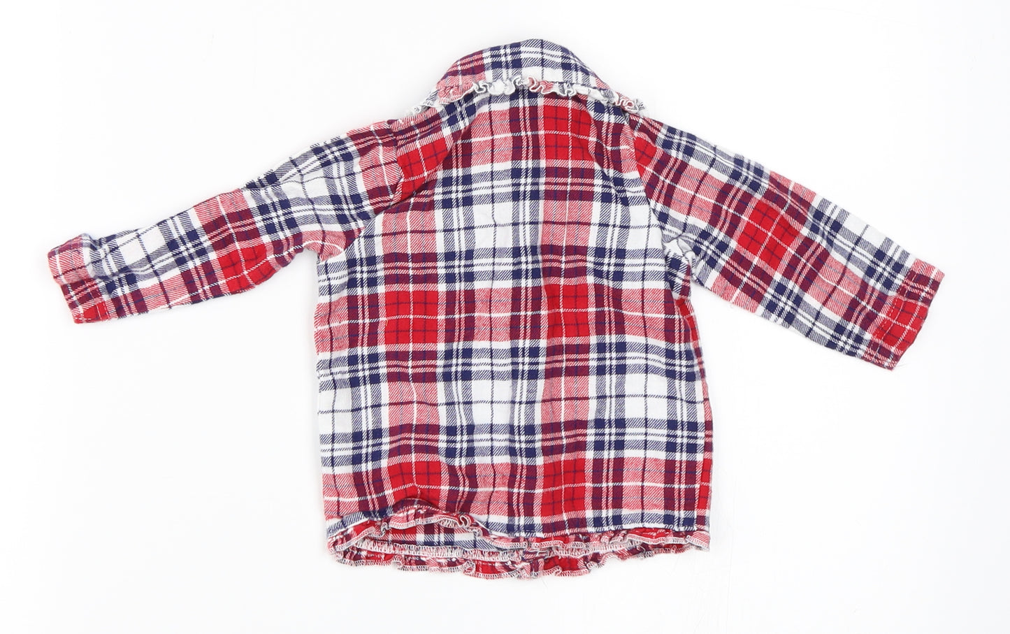 George Girls Red Check  Basic Button-Up Size 6-9 Months  - Minnie Mouse