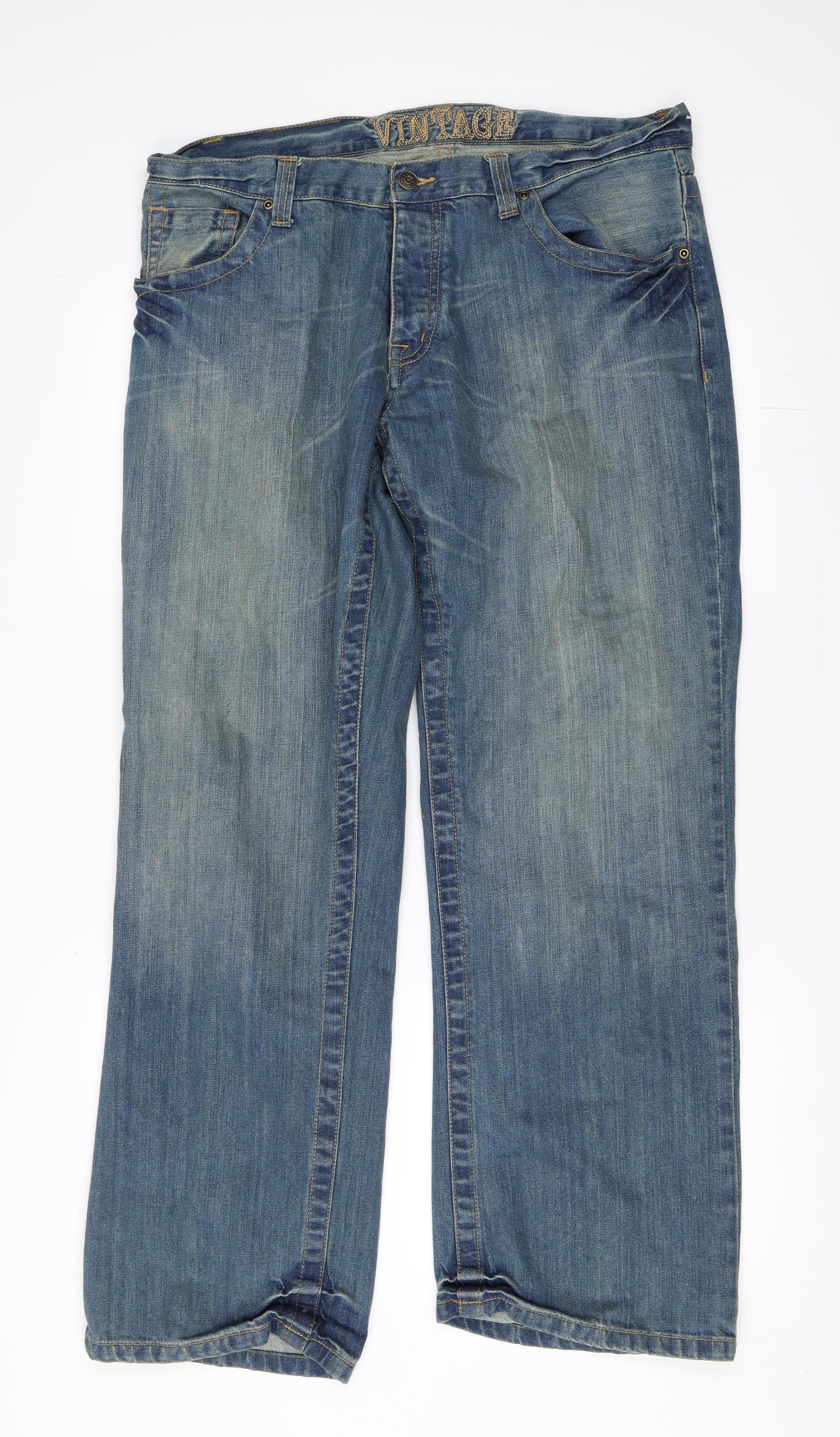 Cherokee Mens Blue  Denim Straight Jeans Size 36 in L30 in