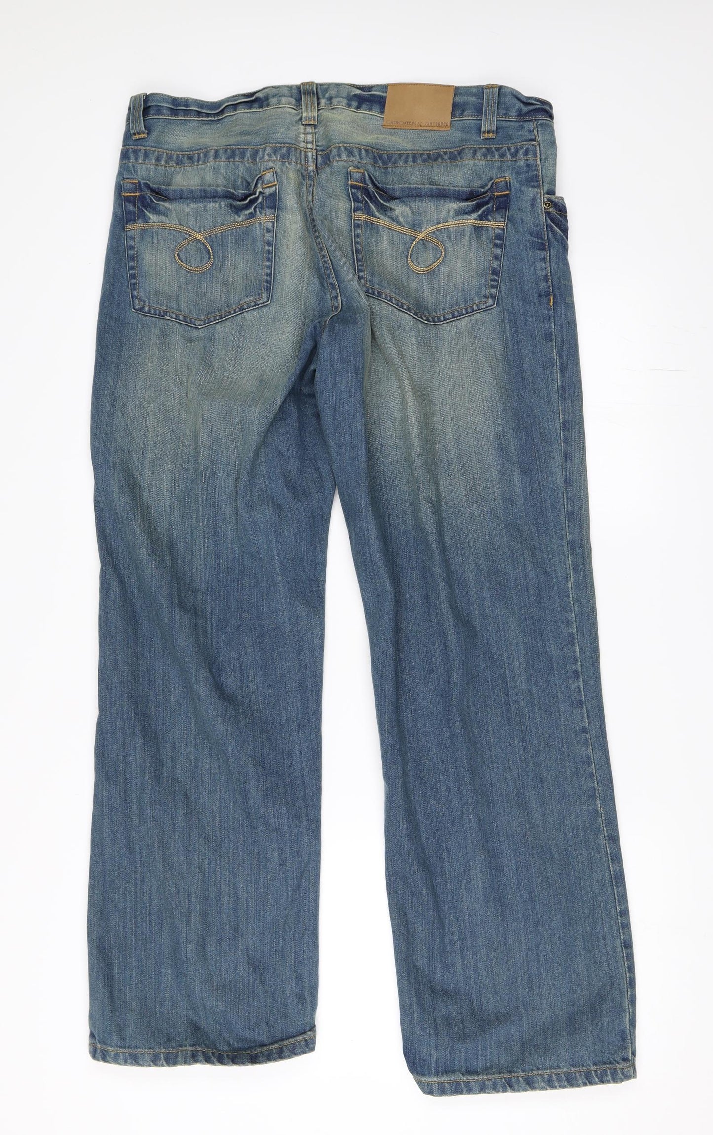 Cherokee Mens Blue  Denim Straight Jeans Size 36 in L30 in