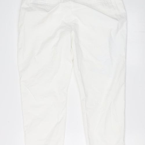 Marks and Spencer Womens White   Cropped Trousers Size 14 L25 in