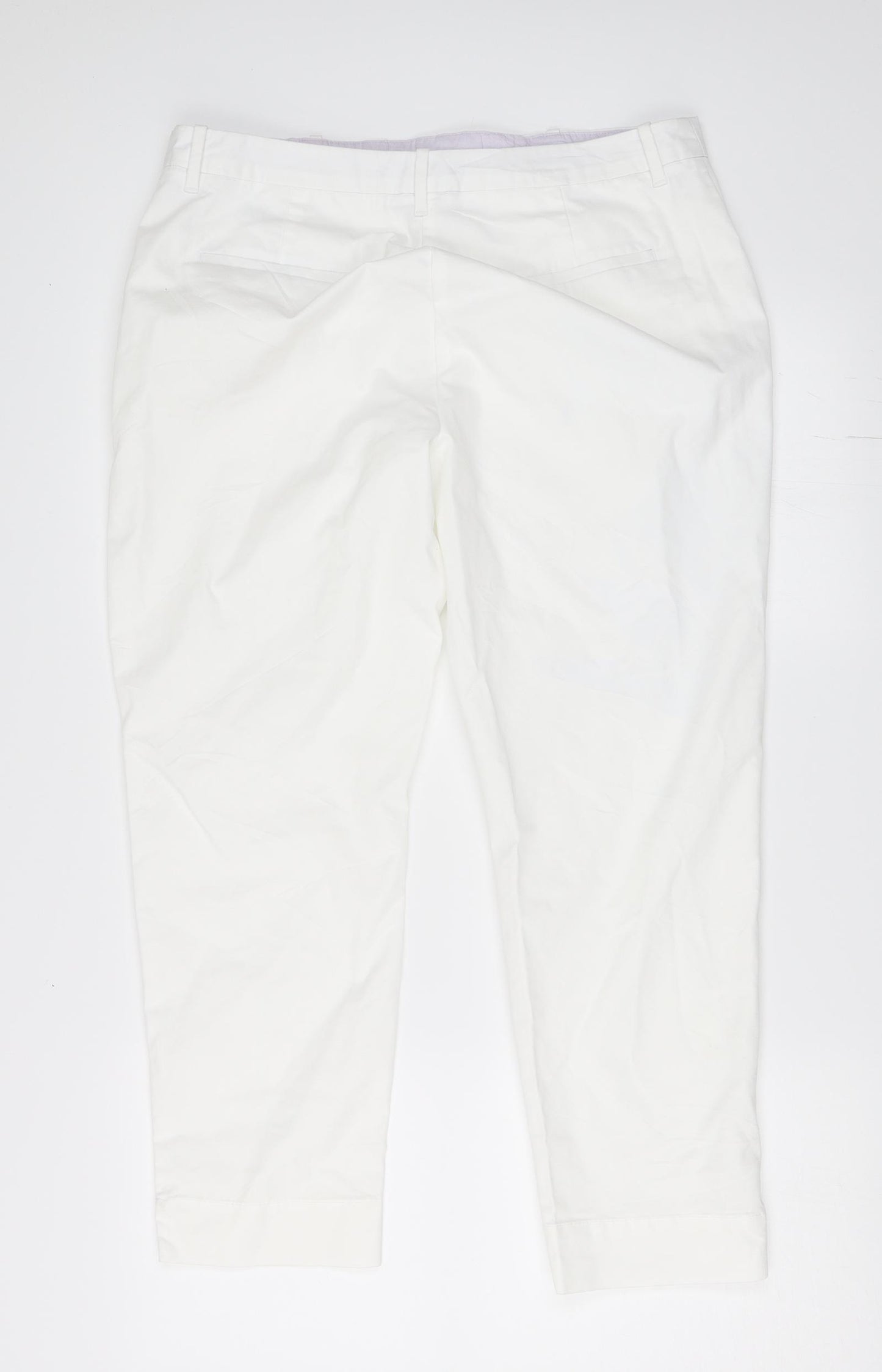 Marks and Spencer Womens White   Cropped Trousers Size 14 L25 in