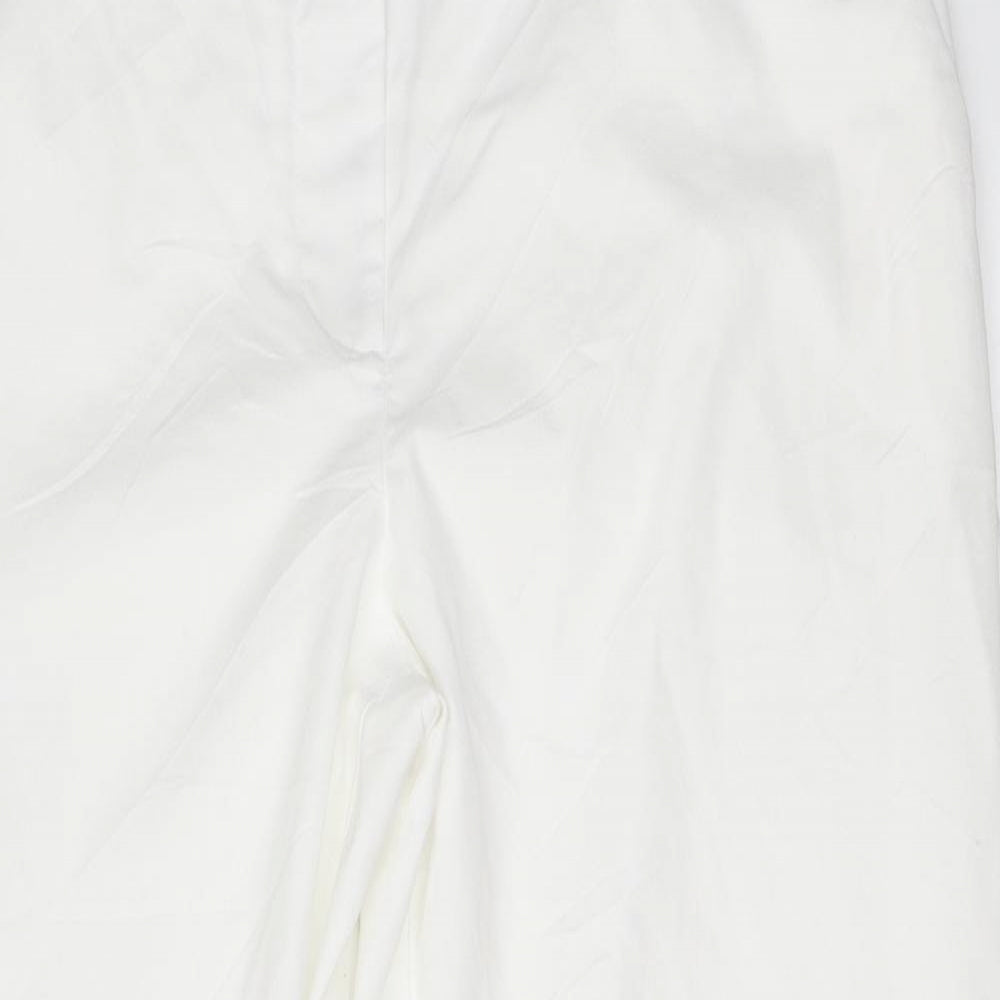 Marks and Spencer Womens White   Cropped Trousers Size 14 L25 in