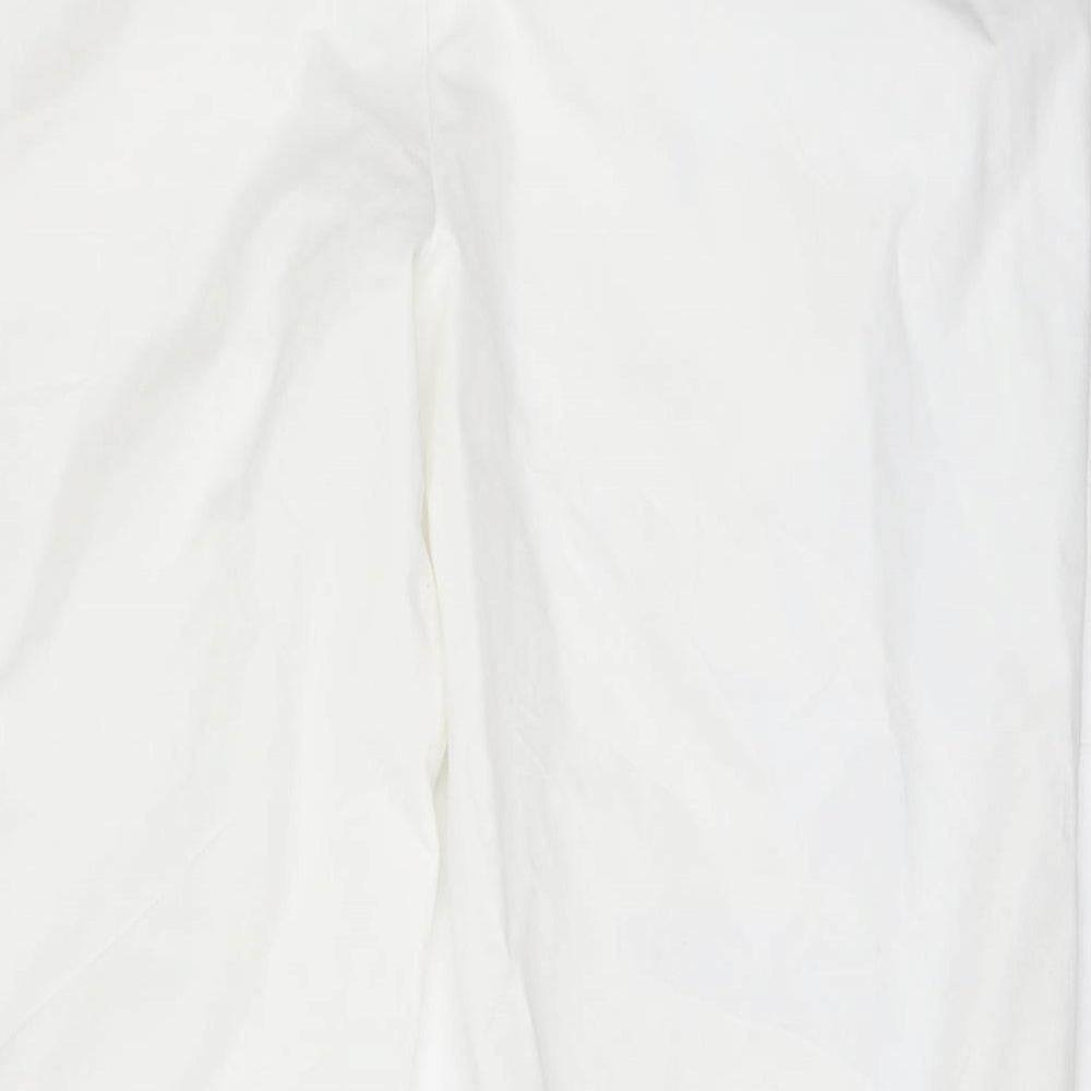Marks and Spencer Womens White   Cropped Trousers Size 14 L25 in