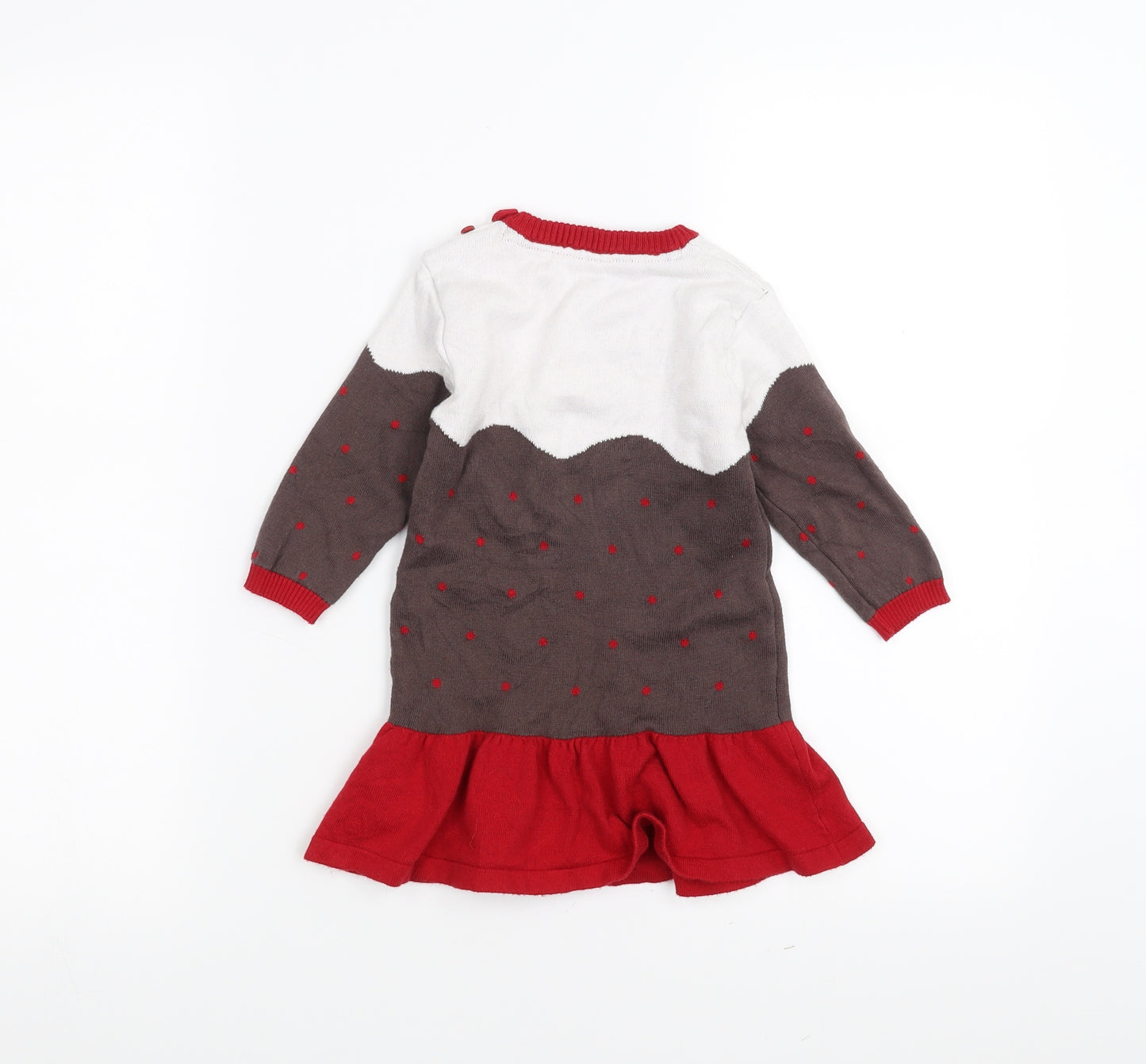 Marks and Spencer Girls Brown   Jumper Dress  Size 12-18 Months  - Christmas