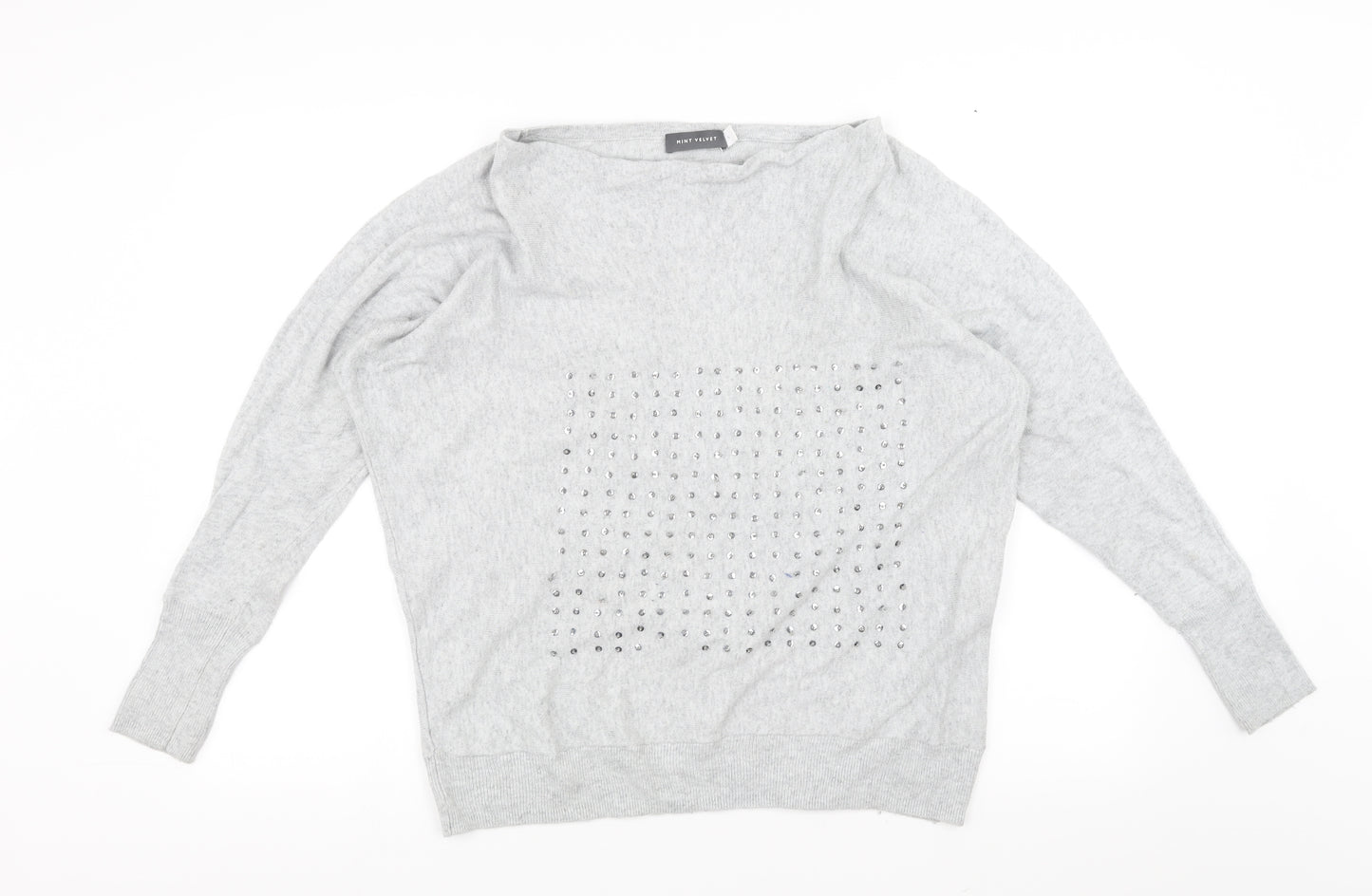 Mint Velvet Womens Grey   Pullover Jumper Size S  - sequins