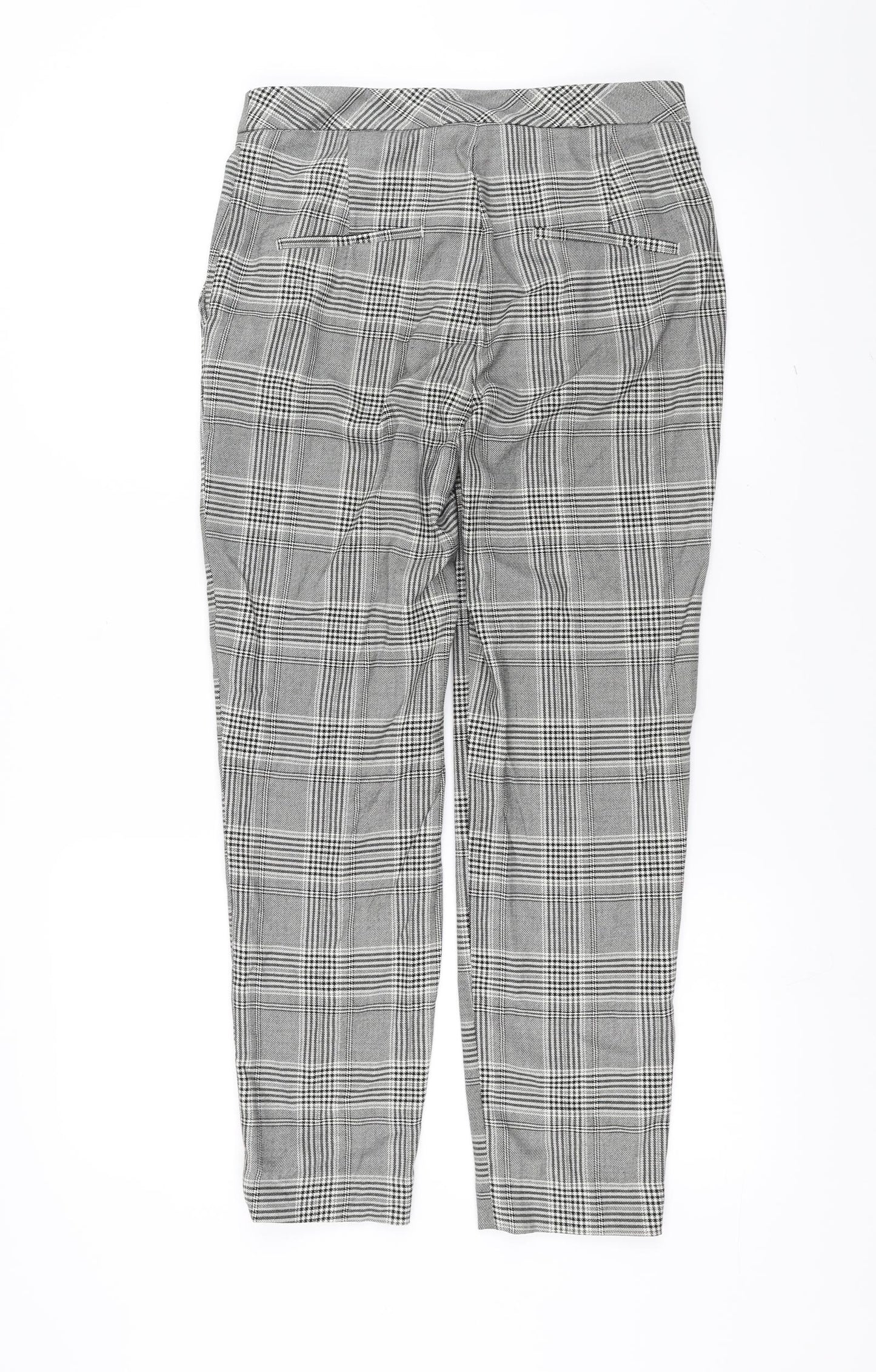 H&M Womens Grey Houndstooth  Trousers  Size 8 L26 in - slim leg
