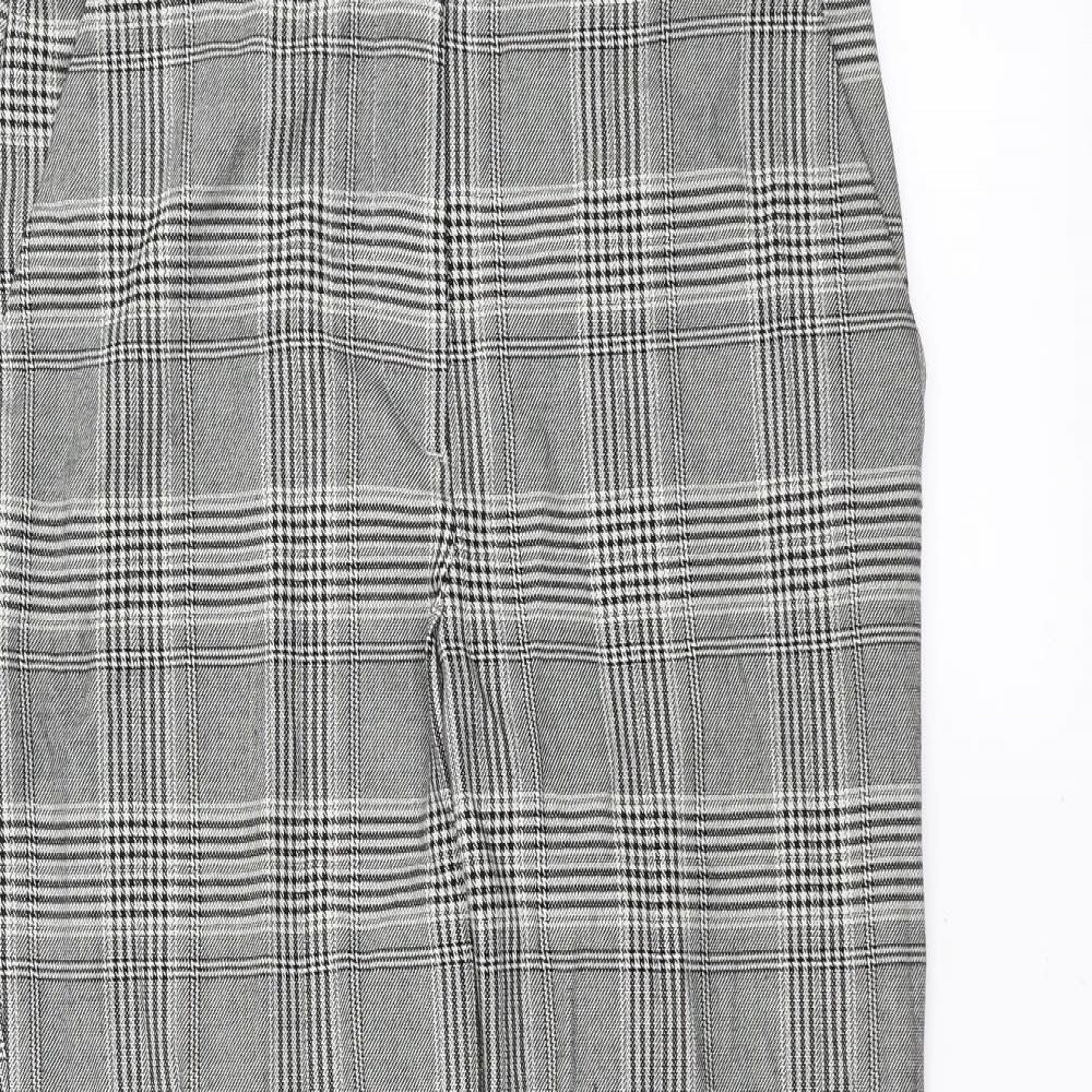 H&M Womens Grey Houndstooth  Trousers  Size 8 L26 in - slim leg