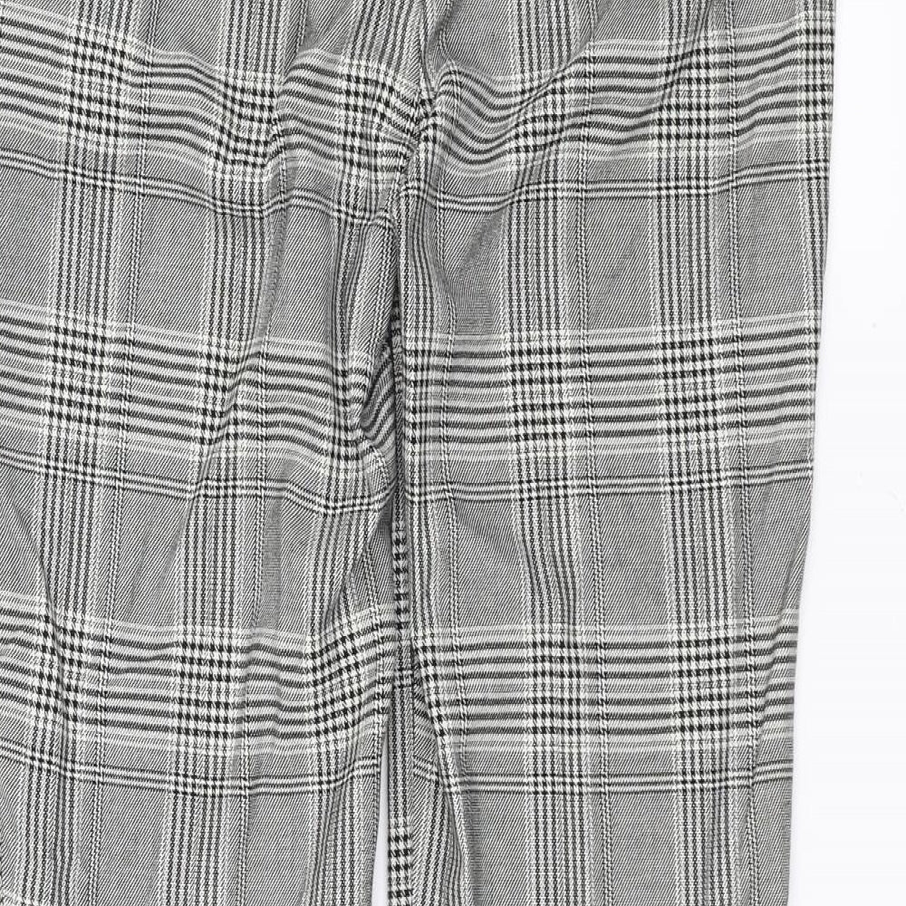 H&M Womens Grey Houndstooth  Trousers  Size 8 L26 in - slim leg