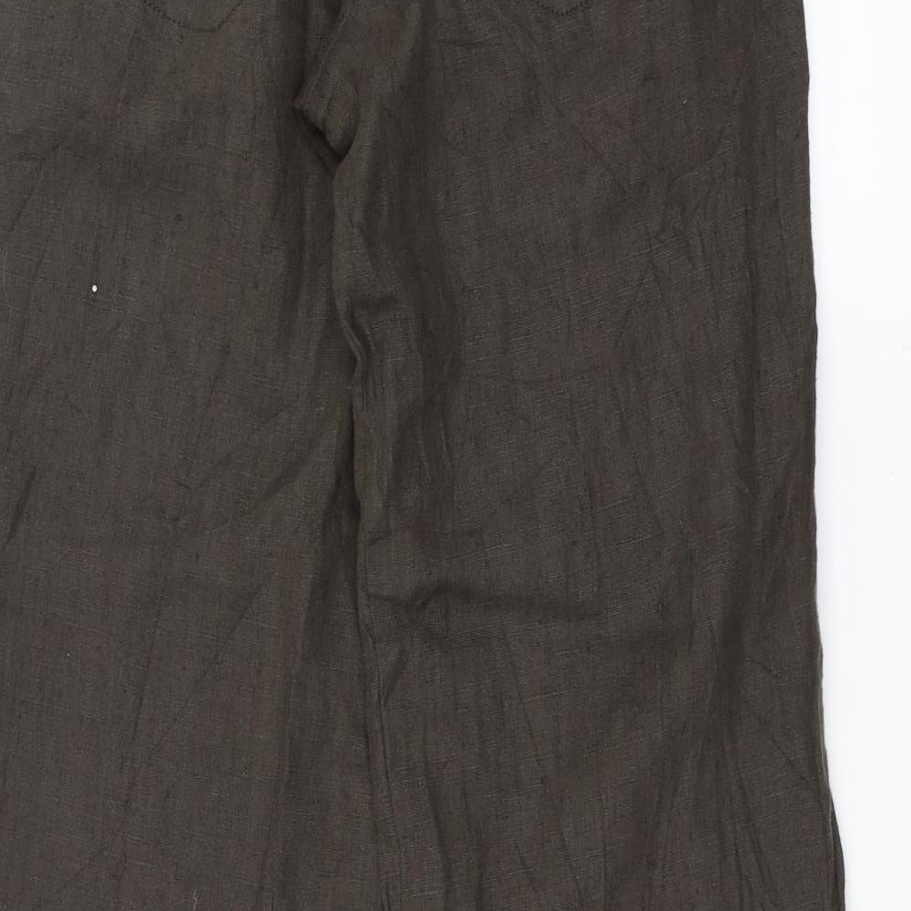 Preworn Womens Green   Trousers  Size 10 L32 in - wide leg