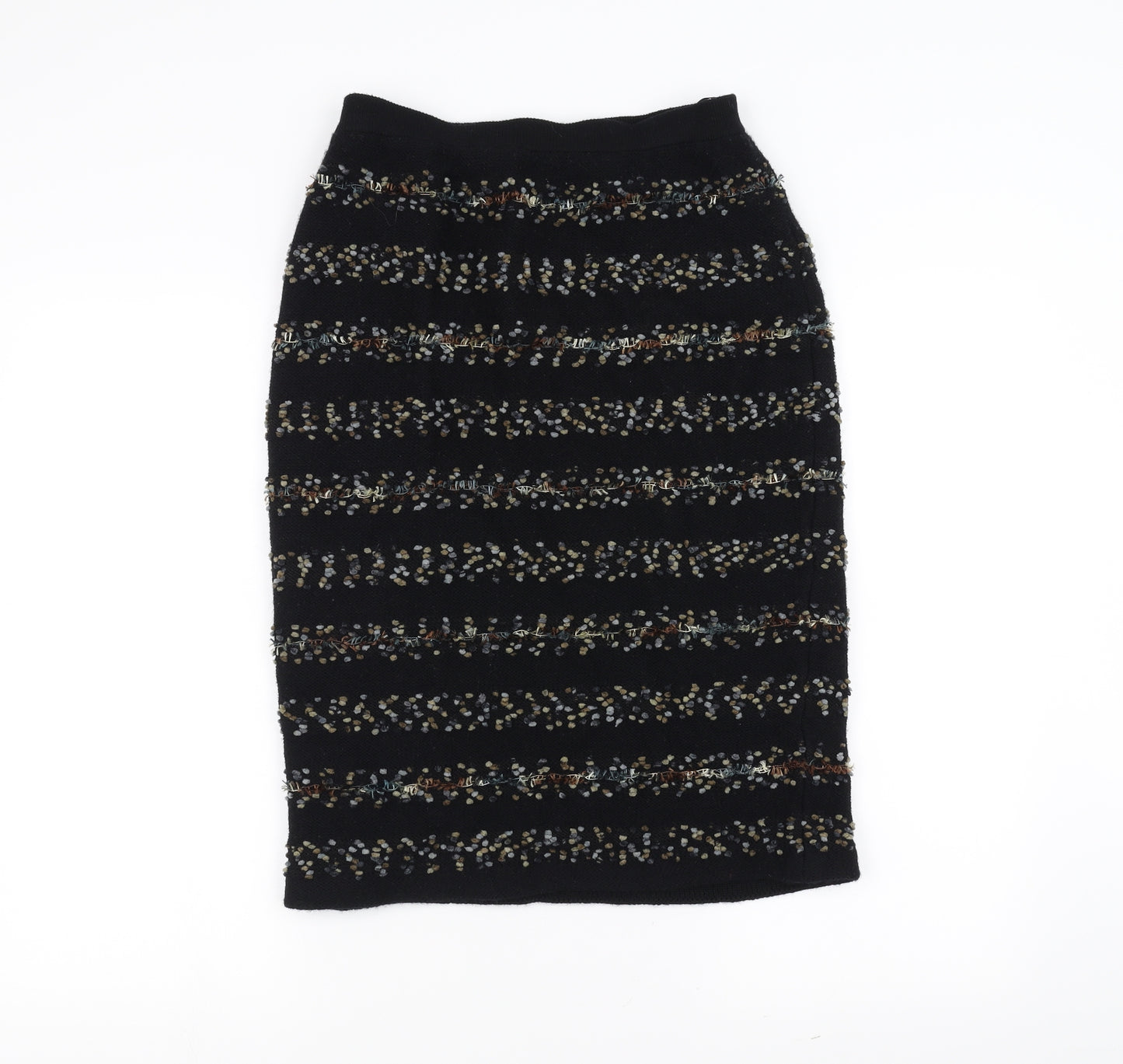 Elegance Womens Black Striped  Straight & Pencil Skirt Size 10  - knitted