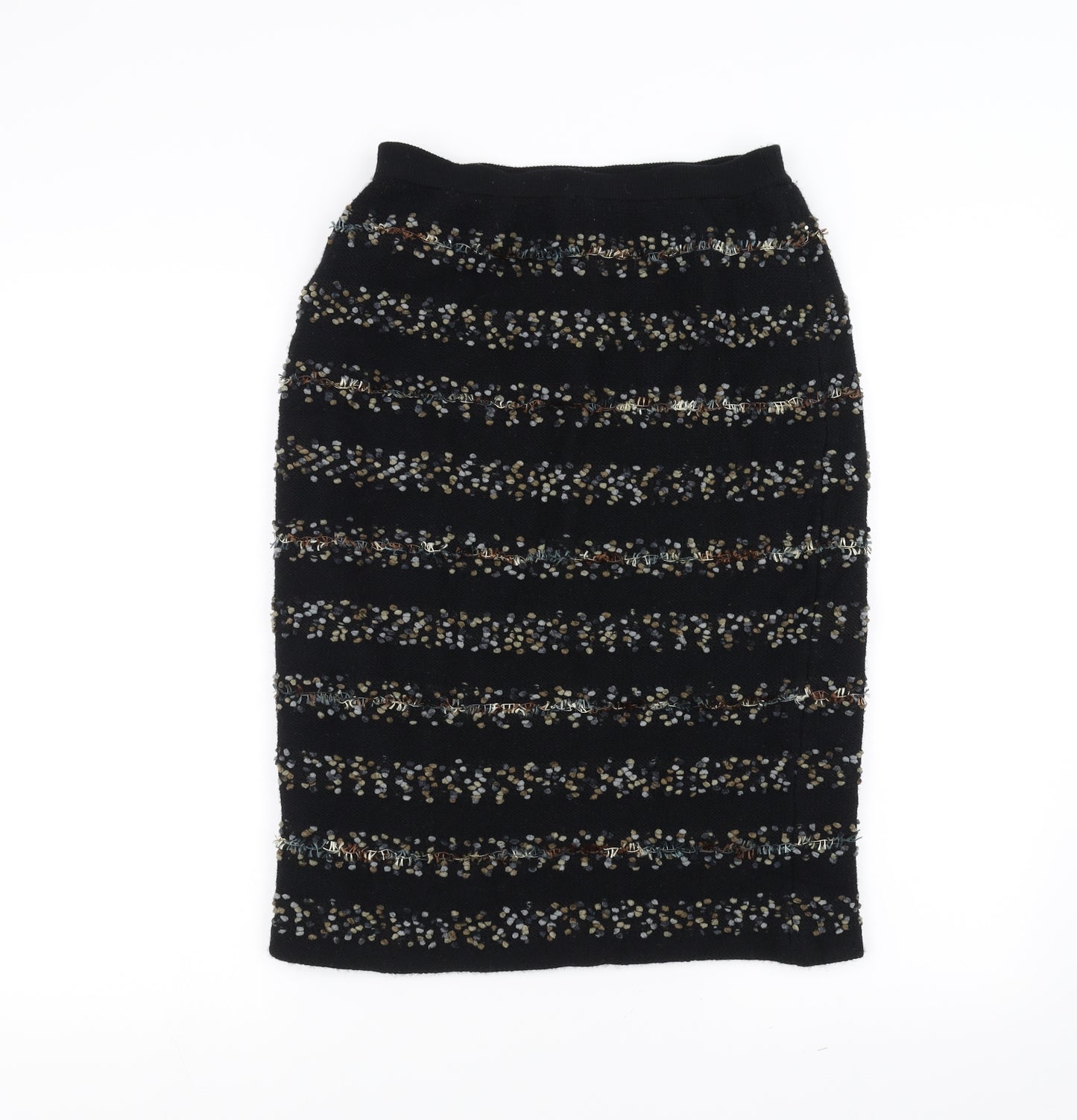 Elegance Womens Black Striped  Straight & Pencil Skirt Size 10  - knitted