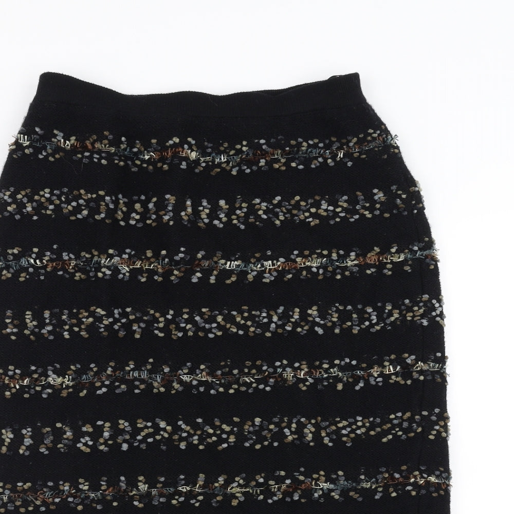 Elegance Womens Black Striped  Straight & Pencil Skirt Size 10  - knitted