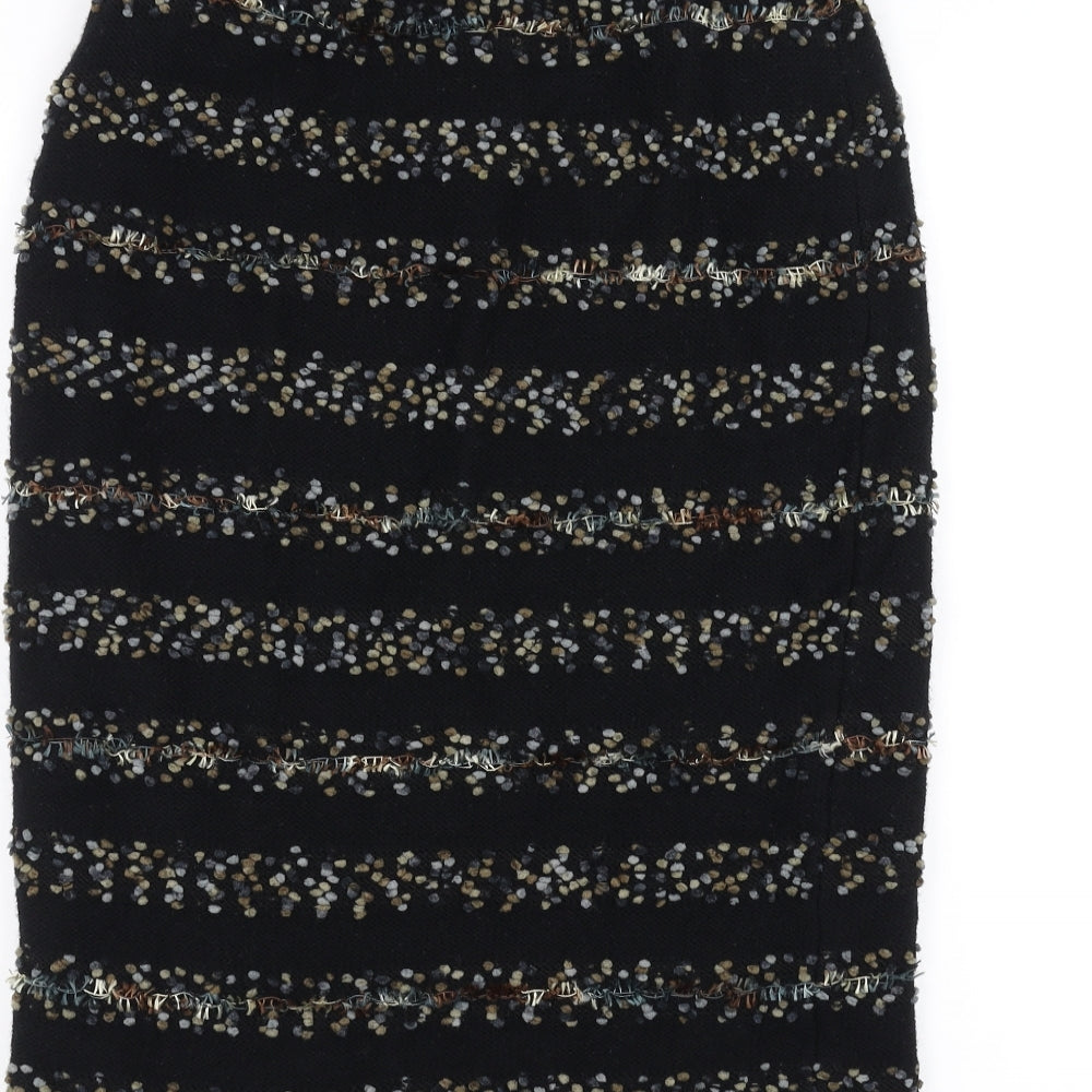 Elegance Womens Black Striped  Straight & Pencil Skirt Size 10  - knitted