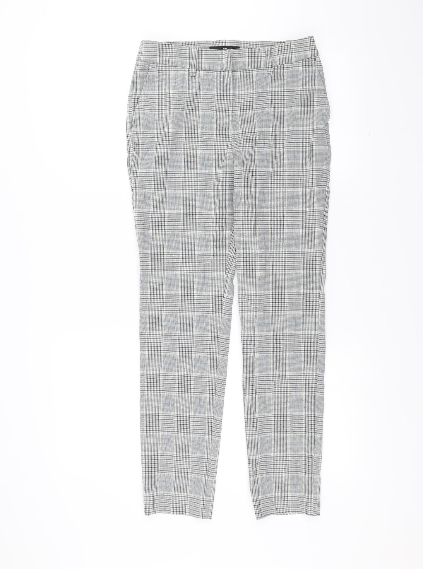 NEXT Womens Grey Check  Trousers  Size 6 L27 in