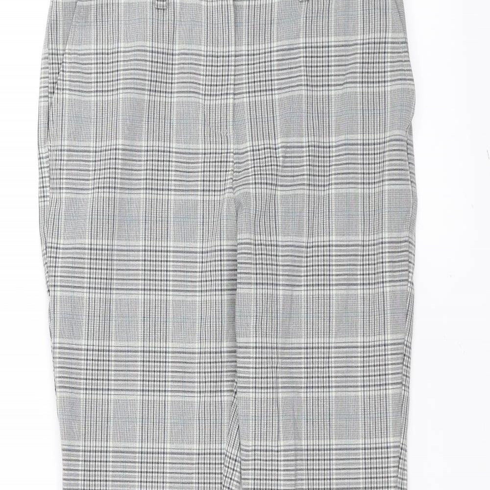 NEXT Womens Grey Check  Trousers  Size 6 L27 in