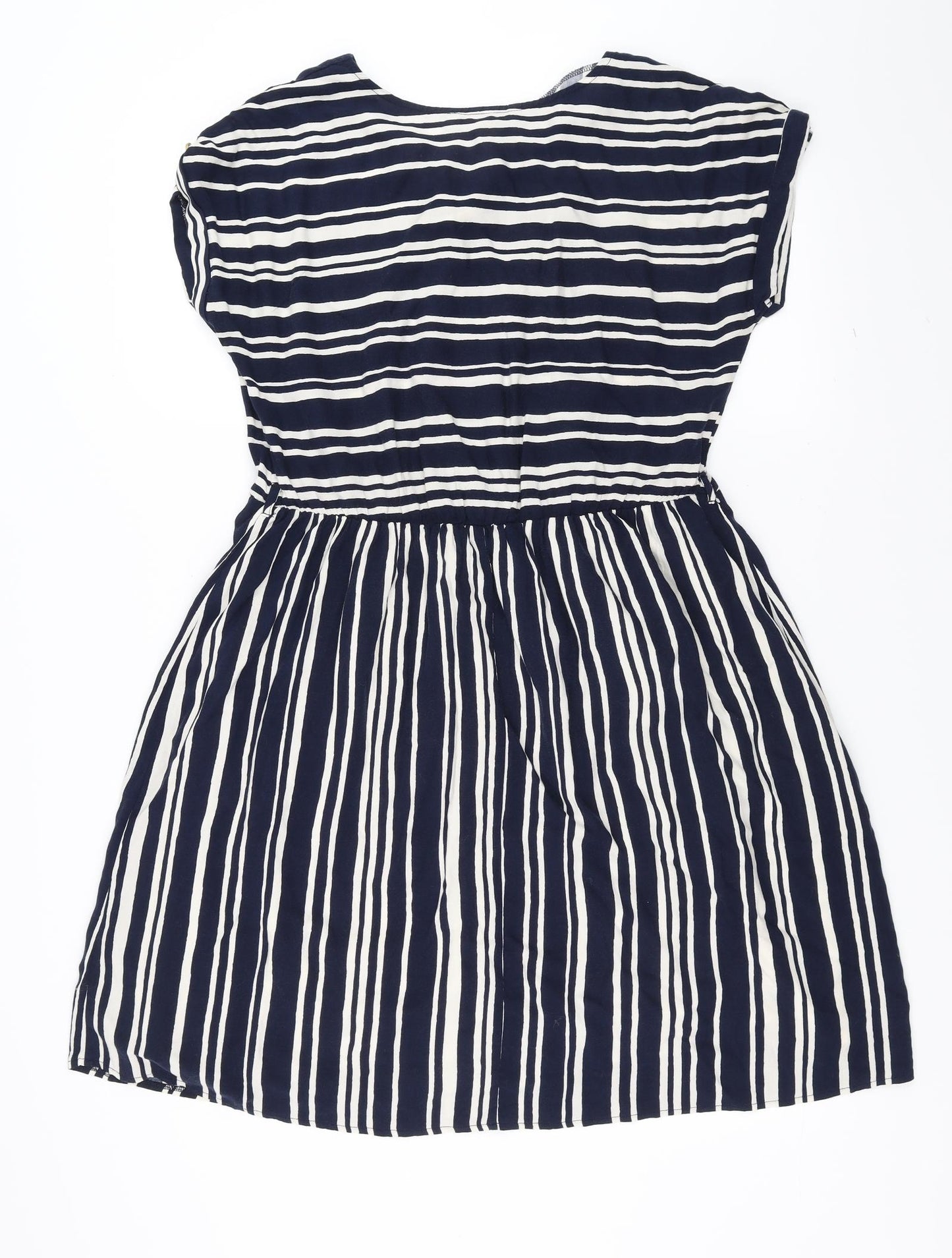 Sainsburys Womens Blue Striped  Fit & Flare  Size 14