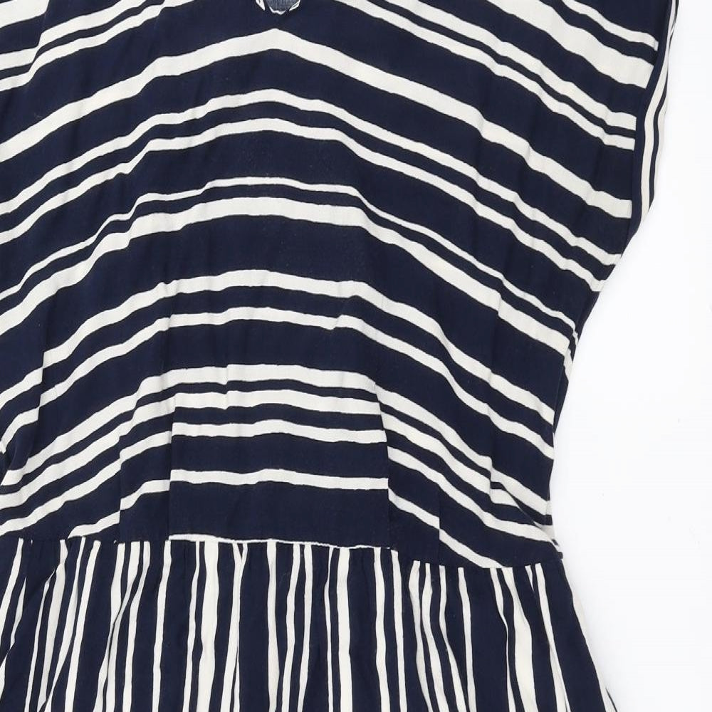 Sainsburys Womens Blue Striped  Fit & Flare  Size 14