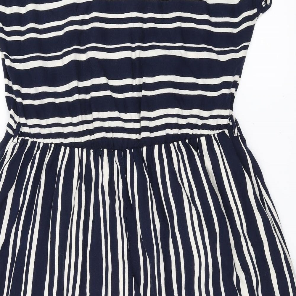 Sainsburys Womens Blue Striped  Fit & Flare  Size 14