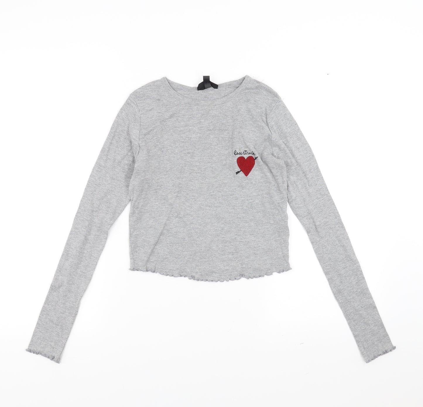 Topshop Womens Grey   Basic T-Shirt Size 8  - lovestruck